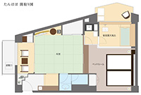 露天風呂付特別室 たんぽぽ平面図